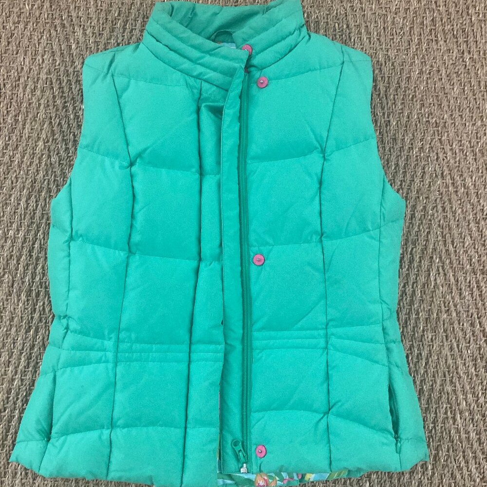 Lilly Pulitzer Green Down Puffer Vest
